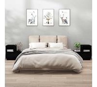 Vidaxl Bedside Cabinets 2 Pcs Black 60X34X51 Cm Solid Wood Pine Bedside Cabinets