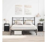 vidaXL Bedside Cabinets 2 pcs Black Oak 34x35.5x50 cm Engineered Wood