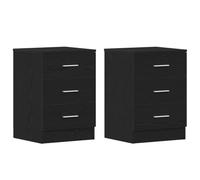 vidaXL Bedside Cabinets 2 pcs Black Oak 38x35x55 cm Engineered Wood, bedside table, nightstand, bed table, bed side table, bed cabinet