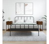 vidaXL Bedside Cabinets 2 pcs Brown Oak 30x60x60 cm Engineered Wood