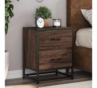 2X Bedside Cabinet Nightstand Bed Side Table Bed Cabinet Engineered Wood vidaXL