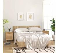 Vidaxl Bedside Cabinets 2 Pcs Brown Solid Wood Pine And Natural Rattan