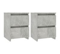 Bedside Cabinets 2 pcs Concrete Grey 30x30x40 cm Chipboard