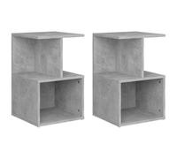 vidaXL 2x Bedside Cabinets Concrete Grey Engineered Wood Bed Stand Side Tables