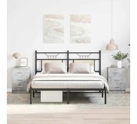 vidaXL 2x Bedside Cabinet Concrete Grey Engineered Wood Bedroom Nightstand