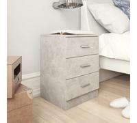 vidaXL 2x Bedside Cabinet Concrete Grey Engineered Wood Bedroom Nightstand
