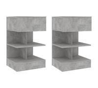 vidaXL 2x Bedside Cabinets Concrete Grey Side Table Nightstand Storage Cabinet