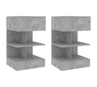 Vidaxl Bedside Cabinets 2 Pcs Concrete Grey 40X35X65 Cm, Grey