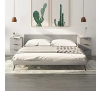 vidaXL Bedside Cabinets 2 pcs Concrete Grey 40x36x65 cm