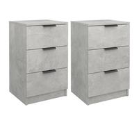 Vidaxl Bedside Cabinets 2 Pcs Concrete Grey 40X36X65 Cm, Grey