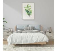 2x Bedside Cabinets Engineered Wood Concrete Grey 45x39x50cm Nightstands Modern