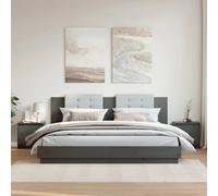 vidaXL Bedside Cabinets 2 pcs Grey 40x30.5x40 cm Solid Pinewood