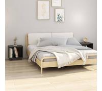 Bedside Cabinet Solid Pinewood Grey 40x30x40 cm 2-piece Compact Mini Nightstand