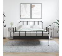 Bedside Cabinet Grey Sonoma 30x60x60 cm Engineered Wood & Iron Storage Organizer