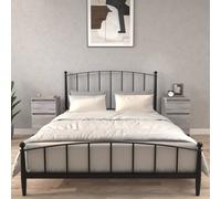 vidaXL Bedside Cabinets, Bedside Table for Bedroom, Nightstand with Storage, Telephone Stand Bed Cabinet, Industrial Style, 2 pcs Grey Sonoma