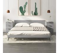 Vidaxl Bedside Cabinets 2 Pcs Grey Sonoma 40X36X65 Cm, Grey
