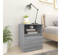vidaXL 2x Bedside Cabinets Grey Sonoma Engineered Wood Nightstand Side Table