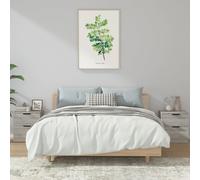 2x Bedside Cabinets Grey Sonoma Engineered Wood 45x39x50cm 2-Drawer Pair 2pc Set