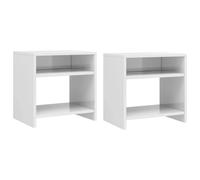 vidaXL Bedside Cabinets 2 pcs High Gloss White 40x30x40 cm Engineered Wood