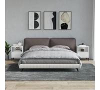 vidaXL Bedside Cabinets 2 pcs High Gloss White 40x35x50 cm
