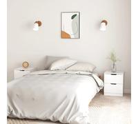 vidaXL Bedside Cabinets 2 pcs High Gloss White 40x40x50 cm Engineered Wood
