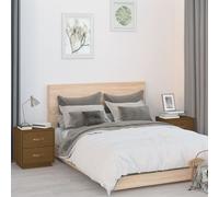 Vidaxl Bedside Cabinets 2 Pcs Honey Brown 40X34X45 Cm Solid Wood Pine, Brown