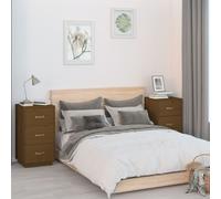 Vidaxl Bedside Cabinets 2 Pcs Honey Brown 40X40X75 Cm Solid Wood Pine, Brown