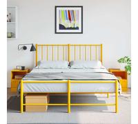 vidaXL Bedside Cabinets 2 pcs Mustard Yellow 34.5x39x44 cm Steel