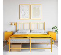 Bedside Cabinet Steel Mustard Yellow 36x39x50.5 cm Industrial Nightstand