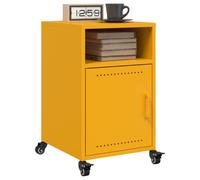 vidaXL Bedside Cabinets 2 pcs Mustard Yellow 36x39x59 cm Steel
