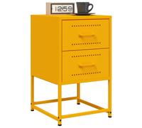 vidaXL Bedside Cabinets 2 pcs Mustard Yellow 36x39x60.5 cm Steel