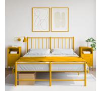 vidaXL Bedside Cabinets 2 pcs Mustard Yellow 36x39x68 cm Steel