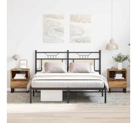 vidaXL Bedside Cabinets 2 pcs Old Wood 40x35x50 cm Engineered Wood