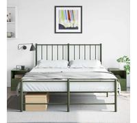 vidaXL Bedside Cabinets 2 pcs Olive Green 34.5x39x44 cm Steel