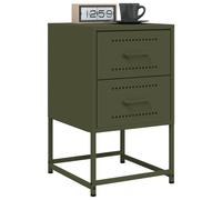 vidaXL Bedside Cabinets 2 pcs Olive Green 36x39x60.5 cm Steel