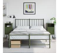 vidaXL Bedside Cabinets 2 pcs Olive Green 36x39x78 cm Steel