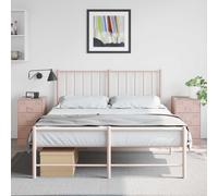Bedside Cabinet 2pcs Pink Cold-Rolled Steel 34.5x39x62 cm Home Nightstand