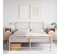 vidaXL Bedside Cabinets Bedroom Nightstand Bed Side Table 2 pcs Pink Steel