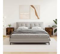 (smoked oak, 2 pcs) vidaXL Bedside Cabinets Bedside Table Nightstand 2 pcs White Engineered Wood