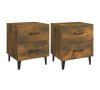 Vidaxl Bedside Cabinets 2 Pcs Smoked Oak 40X35X47.5 Cm