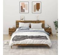 vidaXL Bedside Cabinets 2 Pcs Smoked Oak 40X35X50 Cm, Brown