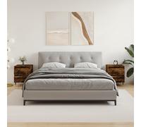 Vidaxl Bedside Cabinets 2 Pcs Smoked Oak 40X35X50 Cm Engineered Wood, Brown