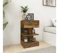 (Smoked oak, 2) vidaXL 1/2x Bedside Cabinet Engineered Wood Side Table Storage Multi Colours
