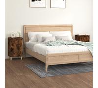 Bedside Cabinet Smoked Oak 40x35x70 cm Engineered & Eucalyptus Wood Nightstands