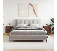 vidaXL Bedside Cabinets 2 pcs - Smoked Oak Bedroom Side Cabinets, 40x40x50 cm, Engineered Wood with Metal Feet