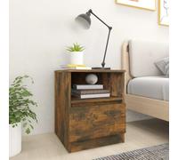 Smoked Oak Engineered Wood Bedside Cabinets 2 pcs with Drawer 40x40x50cm Tables