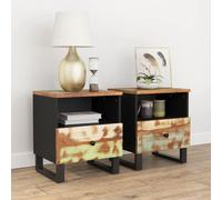 vidaXL Bedside Cabinets 2 pcs Solid Wood Reclaimed&Engineered Wood