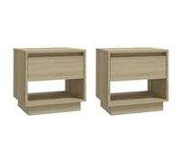 Vidaxl Bedside Cabinets 2 Pcs Sonoma Oak 45X34X44 Cm Engineered Wood