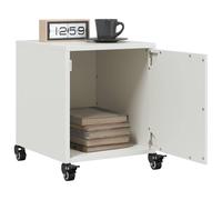 vidaXL Bedside Cabinets Nightstand Bed Table Bed Cabinet 2 pcs White Steel