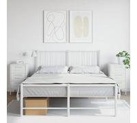 vidaXL Bedside Cabinets 2 pcs White 36x39x68 cm Steel